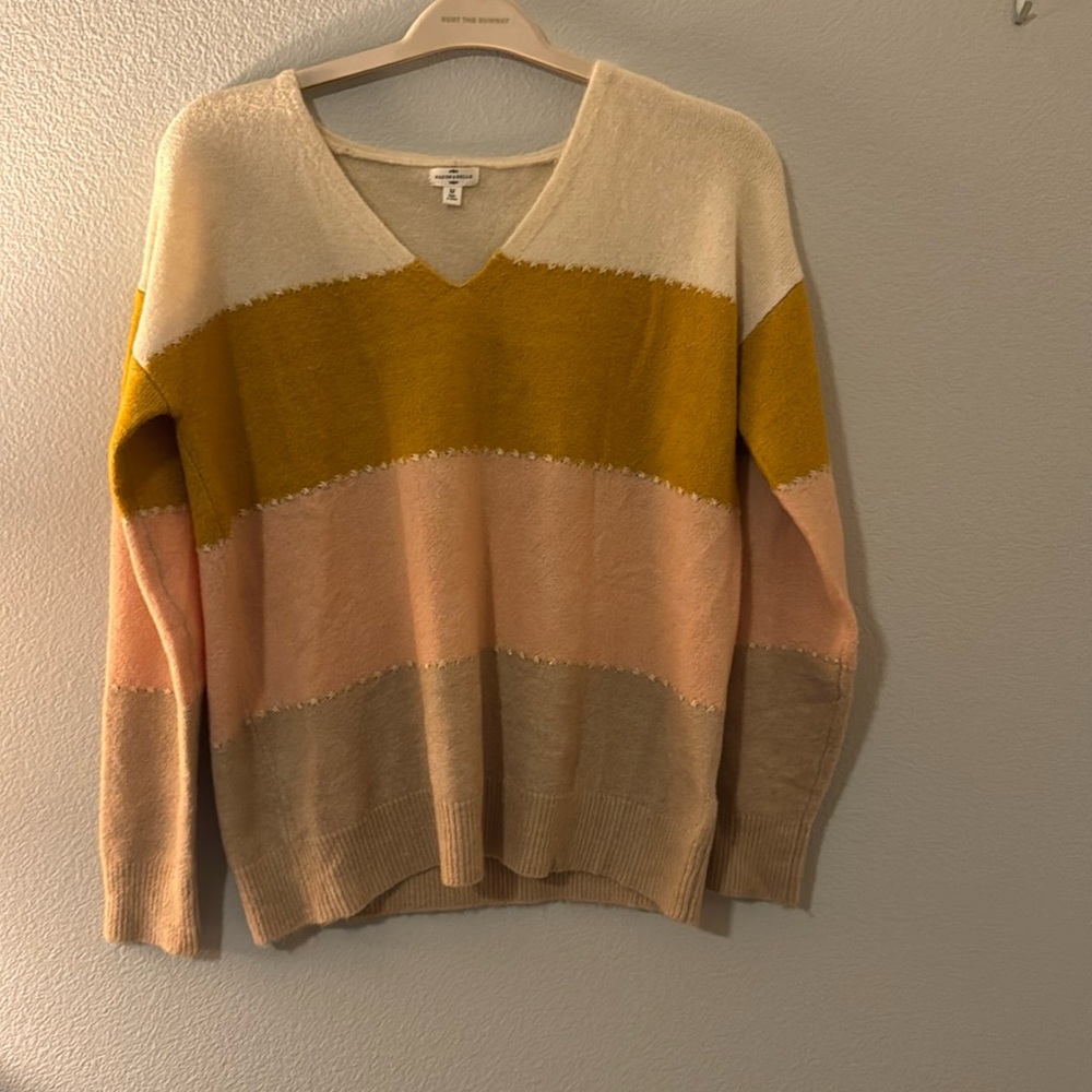 Maison Belle oversized striped v-neck sweater